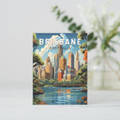 ブリスベンオーストラリア旅行アートヴィンテージ ポストカード (スタンド正面)