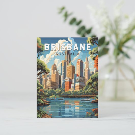ブリスベンオーストラリア旅行アートヴィンテージ ポストカード (スタンド正面)