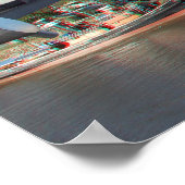 ブリスベンリバー歩行者3Dアナグリフ交差点 ポスター (角)