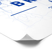 ブリスベン市地図ブルーティント ポスター (角)