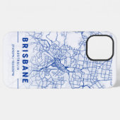 ブリスベン市街地図 ブルーティント iPhoneケース (裏面横)