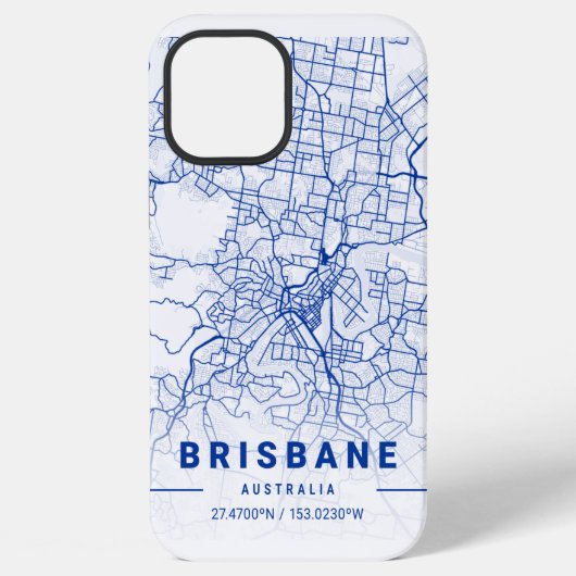 ブリスベン市街地図 ブルーティント iPhoneケース (裏面)