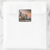 ブリスベン、オーストラリアの街並み写真 スクエアシール (バッグ)