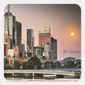 ブリスベン、オーストラリアの街並み写真 スクエアシール (正面)