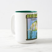 ブリスベン・オーストラリア熱帯旅行ポスター ツートーンマグカップ (正面左)