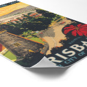 ブリスベン・オーストラリア・ヴィンテージ旅行ポスター ポスター (角)