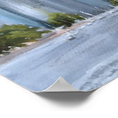 ブリスベン、QLD、オーストラリア、水彩 ポスター (角)