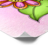 ブリス水彩ドードルフラワーポスター ポスター (角)