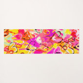 ブリス鮮やか：ピンクと黄色のグラフィティハート ヨガマット (裏面(横))