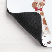 ブリタニおもしろいスのクリスマス犬と木 マウスパッド (コーナー)