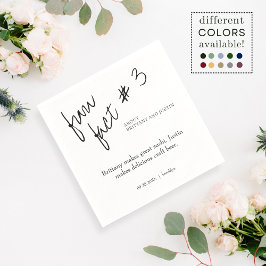 ブリタニシンプルー白黒おもしろいファクト#3結婚の スタンダードカクテルナプキン