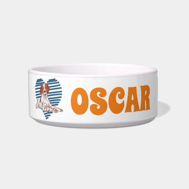 ブリタニパーソナライズされたドグ恋人名前をカスタムする ボウル (正面)