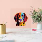 ブリタニフランスのースパニエル犬ママパパドッグ顔アポップ・アートのートC アクリルサイン (ウェディング)