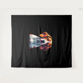 ブリタニフランスのースパニエル犬ママパパドッグ顔アポップ・アートのートC タペストリー (正面(横))