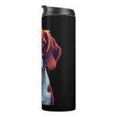 ブリタニフランスのースパニエル犬ママパパドッグ顔アポップ・アートのートC タンブラー (回転右)