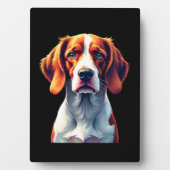 ブリタニフランスのースパニエル犬ママパパドッグ顔アポップ・アートのートC フォトプラーク (正面)