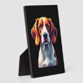 ブリタニフランスのースパニエル犬ママパパドッグ顔アポップ・アートのートC フォトプラーク (側面)