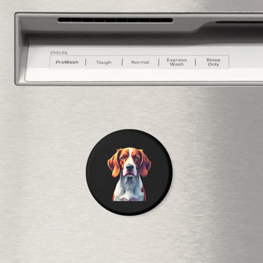 ブリタニフランスのースパニエル犬ママパパドッグ顔アポップ・アートのートC マグネット (インサイチュ (食洗機))