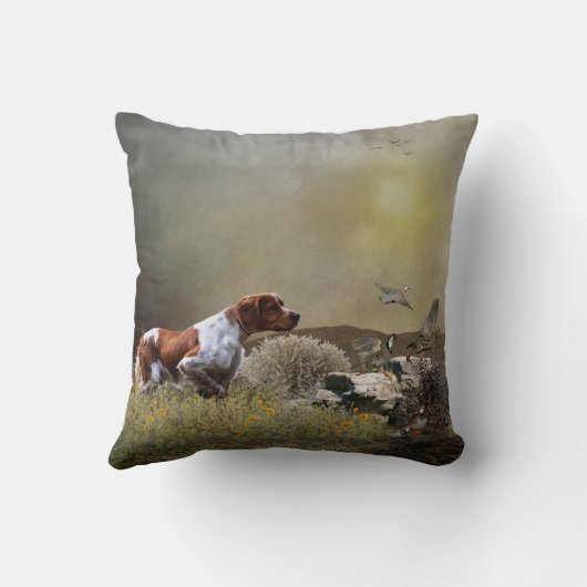 ブリタニフランスのー狩りパトリッジ、アート クッション (裏面)