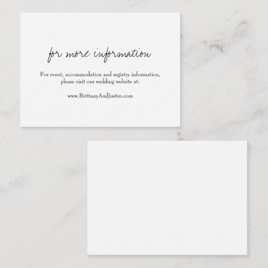 ブリタニモダンー白の書結婚道のウェブサイト エンクロージャーカード (正面/裏面)