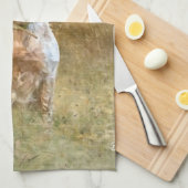 ブリタニーのスパニエル犬フランスの、ブリタニー、バードドッグ。 キッチンタオル (四つ折り)