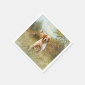 ブリタニーのスパニエル犬フランスの、ブリタニー、バードドッグ。 スタンダードカクテルナプキン (角)