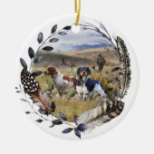 ブリタニーのスパニエル犬フランスの、ブリタニー、バードドッグ。 セラミックオーナメント (正面)