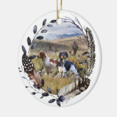 ブリタニーのスパニエル犬フランスの、ブリタニー、バードドッグ。 セラミックオーナメント (左)