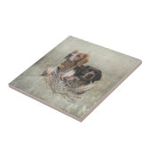 ブリタニーのスパニエル犬フランスの、ブリタニー、バードドッグ。 タイル (側面)