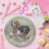 ブリタニーのスパニエル犬フランスの、ブリタニー、バードドッグ。 ペーパープレート (パーティー)