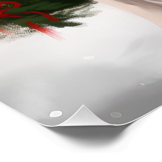 ブリタニーのスパニエル犬犬で雪のクリスマス ポスター (コーナー)