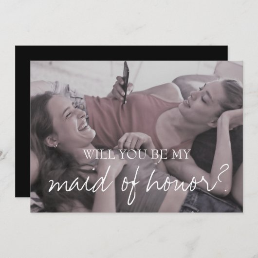 ブリタニーの写真台本が私のメイド・オブ・オーナー（花嫁付き添い人） 招待状 (正面/裏面)