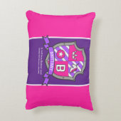 ブリタニーの名前の意味レターBピンクのクレストunicorn アクセントクッション (裏面(縦))