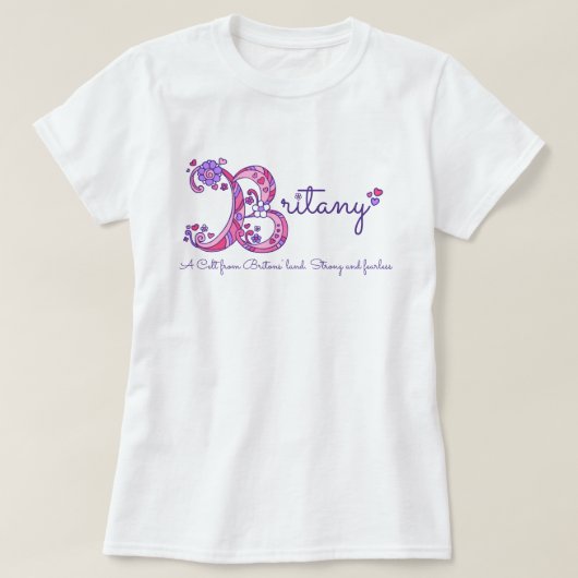 ブリタニーの女の子のB名モノグラムシャツを意味する Tシャツ (デザイン正面)