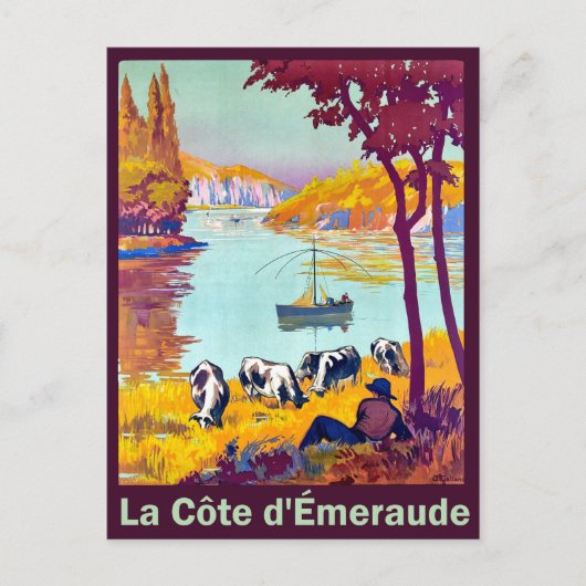 ブリタニーの海岸線、フランス、ヴィンテージ旅行 ポストカード (正面)