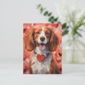 ブリタニーの犬 バレンタインデー ポストカード (スタンド正面)