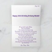 ブリタニーの30歳の誕生日カード サンキューカード (内部)