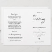 ブリタニーエレガントクリスチャン折り結婚式 プログラム (正面/裏面)