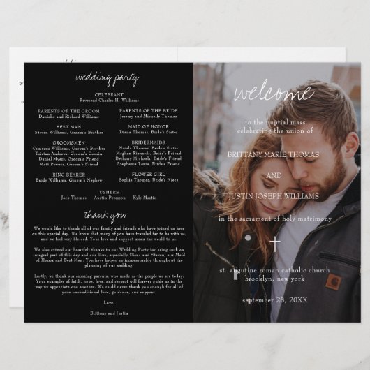 ブリタニーカトリック結婚式 プログラムフルマス (正面/裏面)