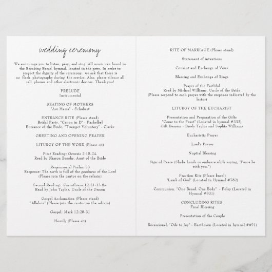 ブリタニーカトリック結婚式 プログラムフルマス (裏面)