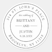 ブリタニーサーキュラ結婚差出人住所ラベル ラウンドシール (正面)