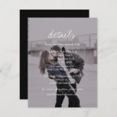 ブリタニーシンプルフォトゲスト詳細結婚ズ エンクロージャーカード (正面/裏面)