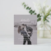 ブリタニーシンプルフォトゲスト詳細結婚ズ エンクロージャーカード (スタンド正面)