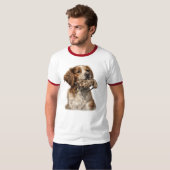 ブリタニースパニエルとヤマシギ狩猟 Tシャツ (正面フル)