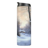 ブリタニースパニエル犬がそれを雪のクリスマスに許可 タンブラー (回転右)