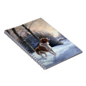 ブリタニースパニエル犬がそれを雪のクリスマスに許可 ノートブック (右側)