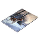 ブリタニースパニエル犬がそれを雪のクリスマスに許可 ノートブック (左側)