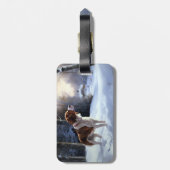 ブリタニースパニエル犬がそれを雪のクリスマスに許可 ラゲッジタグ (裏面縦)