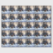 ブリタニースパニエル犬がそれを雪のクリスマスに許可 ラッピングペーパー (フラット)