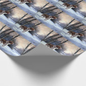 ブリタニースパニエル犬がそれを雪のクリスマスに許可 ラッピングペーパー (角)